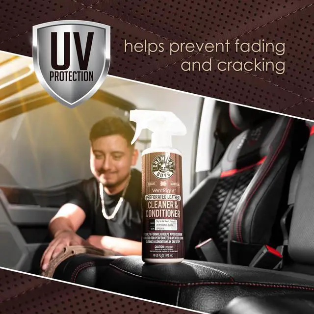 Alt view image 7 of 7 - VentRight Perforated Leather Cleaner and Conditioner Deep Cleaning Leather Cleaner for Ventilated Seats with Added Protection Removes Dirt, Oils, Residue and Grime 16 oz