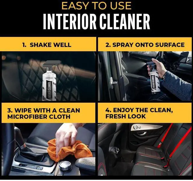 Alt view image 4 of 7 - Interior Cleaner 16oz - All Purpose Interior Detailer & Carpet Cleaner for Cars - Safe on Leather, Plastic, Vinyl, Upholstery & Dashboard - UV Protectant - Tough on Stains & Dirt