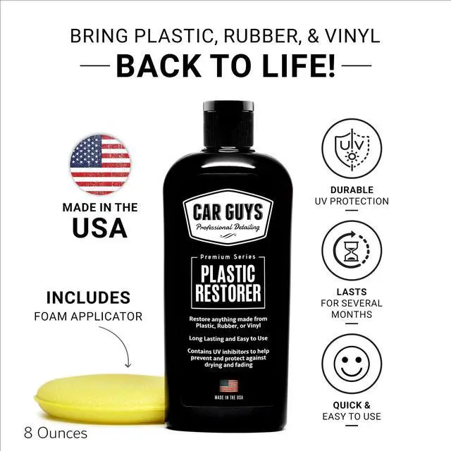 Alt view image 3 of 7 - Plastic Restorer | Bring Plastic, Rubber, and Vinyl Back to Life! | User Friendly Trim Restorer | Safe Auto Detailing Supplies | 8 Oz Kit with Foam Applicator