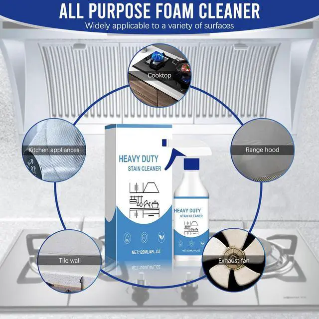 Alt view image 3 of 7 - 2Pcs New All Purpose Foam Cleaner, Kitchen Cleaning Spray, Kitchen Grease Cleaner for Pots, Countertops, Ovens