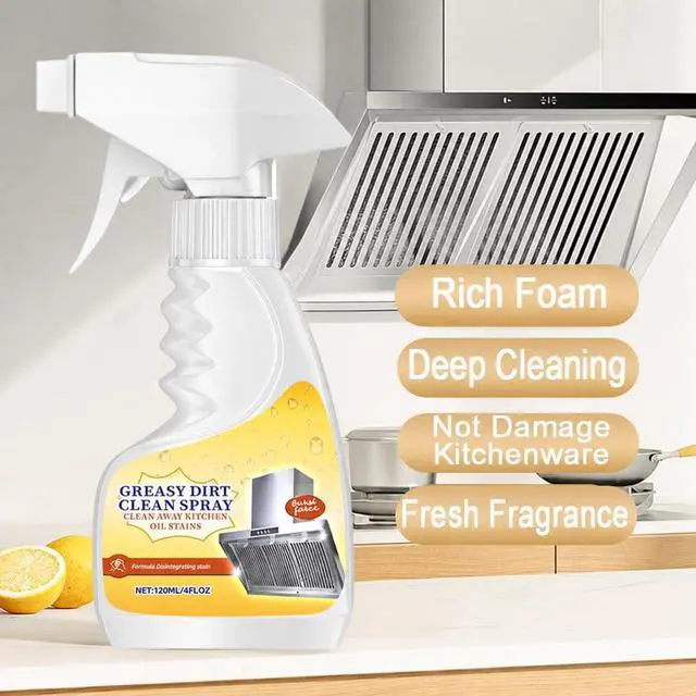 Alt view image 3 of 7 - Kitchen Degreaser Spray, Heavy Duty Grease Cleaner for Stove, Oven, Range Hood & Countertops, Multi Surface All Purpose Cleaner for Cabinets, Backsplash & Appliances, Fresh Citrus Scent, 4oz