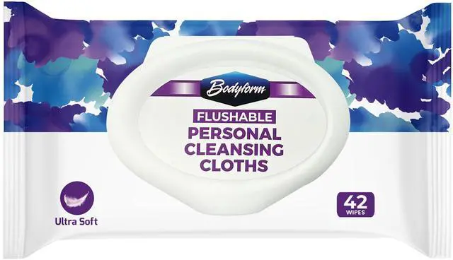 Main image of Flushable Personal Cleansing Cloths for Adults (42 Count (Pack of 1) - Ideal for Bathing, Menstrual Care, and Incontinence | Unscented Adult Wipes for Confidence in Freshness