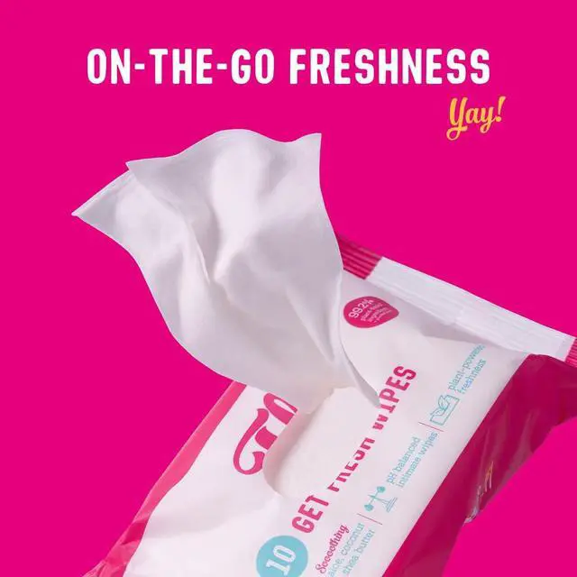 Alt view image 2 of 7 - Here we Flo Wipes Get Fresh, 10 CT