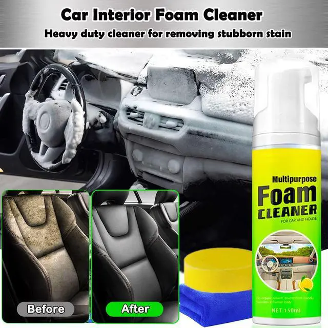 Alt view image 2 of 7 - Car Interior Cleaner Foam - Car Dashboard, Seat, Carpet, Upholstery Cleaner, Auto Interior Detailing Spray Leather Vinyl Plastic Cleaner - Remove Stain & Grime & Grease - 150ml