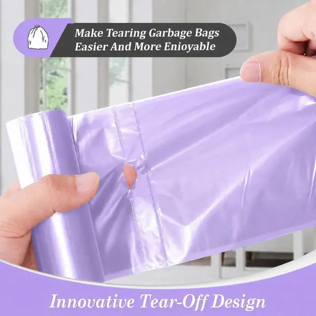 Alt view image 4 of 6 - Small Colorful Clear Trash Bags 3 Gallon 150 Count Garbage Bags | Fit 10-12 Liters,2.5,2.6,2.8Gal,Mini Plastic Waste Basket Bins Can Liners for Home Bathroom Office Car dog poop bags