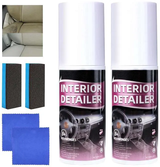 Main image of 2PCS Car Interior Cleaner, Deep Cleaner Polishing, Interior Detailer Spray, for Cleaning Rubber, Plastic, Leather Surfaces Inside the Car