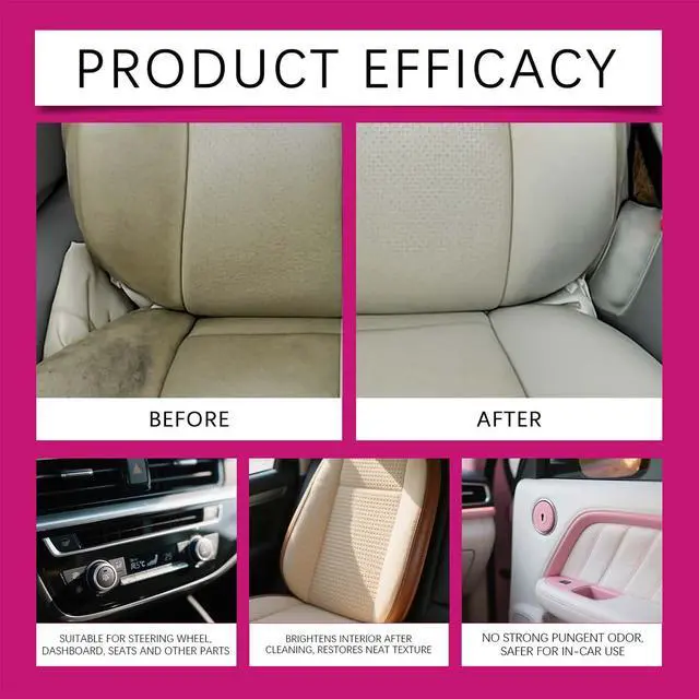 Alt view image 3 of 7 - 2PCS Car Interior Cleaner, Deep Cleaner Polishing, Interior Detailer Spray, for Cleaning Rubber, Plastic, Leather Surfaces Inside the Car