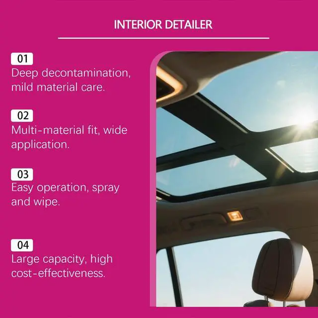 Alt view image 6 of 7 - 2PCS Car Interior Cleaner, Deep Cleaner Polishing, Interior Detailer Spray, for Cleaning Rubber, Plastic, Leather Surfaces Inside the Car