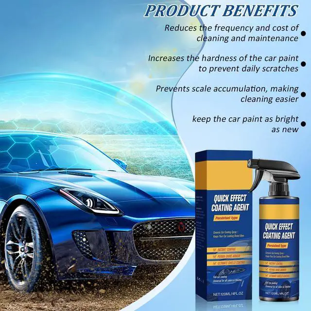 Alt view image 2 of 7 - Advanced Car Quick-Acting Coating Agent Spray, Scratch Wax Polish Waterless Wash, Quick Effective Coating Spray, Car Coating Sprays Cleaning Kit, Oil Film Emulsion Glass Cleaner