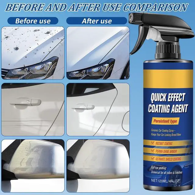 Alt view image 3 of 7 - Advanced Car Quick-Acting Coating Agent Spray, Scratch Wax Polish Waterless Wash, Quick Effective Coating Spray, Car Coating Sprays Cleaning Kit, Oil Film Emulsion Glass Cleaner