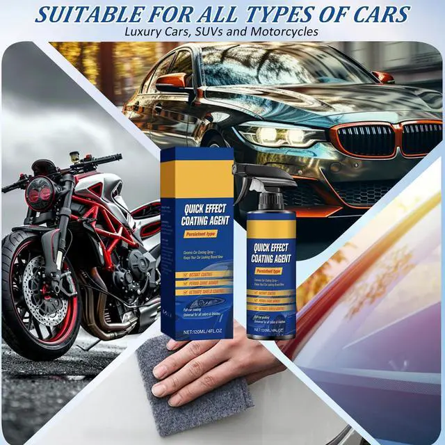 Alt view image 5 of 7 - Advanced Car Quick-Acting Coating Agent Spray, Scratch Wax Polish Waterless Wash, Quick Effective Coating Spray, Car Coating Sprays Cleaning Kit, Oil Film Emulsion Glass Cleaner