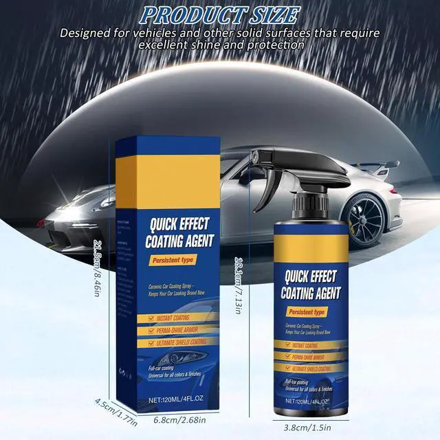 Alt view image 6 of 7 - Advanced Car Quick-Acting Coating Agent Spray, Scratch Wax Polish Waterless Wash, Quick Effective Coating Spray, Car Coating Sprays Cleaning Kit, Oil Film Emulsion Glass Cleaner