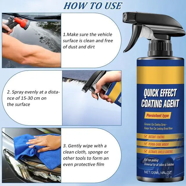 Alt view image 7 of 7 - Advanced Car Quick-Acting Coating Agent Spray, Scratch Wax Polish Waterless Wash, Quick Effective Coating Spray, Car Coating Sprays Cleaning Kit, Oil Film Emulsion Glass Cleaner