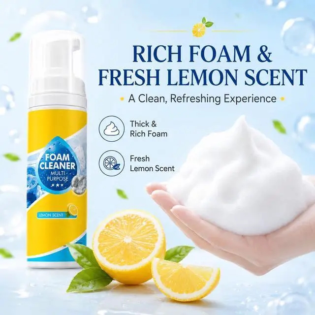 Alt view image 7 of 7 - 4-in-1 Multi-Enzyme Foam Cleaner, All-Purpose Foam Cleaning Spray for Car Interior Kitchen Bathroom Sofa, Deep Cleaning Foam Spray with Lemon Fresh Scent, 150ml