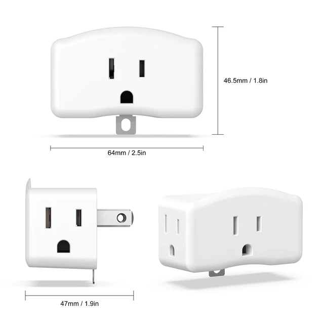 Alt view image 6 of 7 - 3 Prong to 2 Prong Grounded Adapter, 3 Pin to 2 Pin Polarized Plug