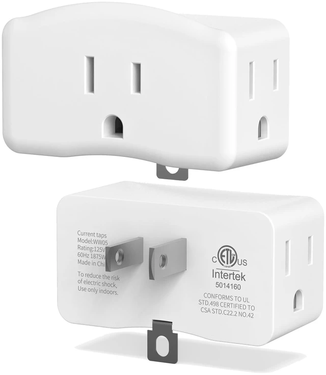 Main image of 3 Prong to 2 Prong Grounded Adapter, 3 Pin to 2 Pin Polarized Plug
