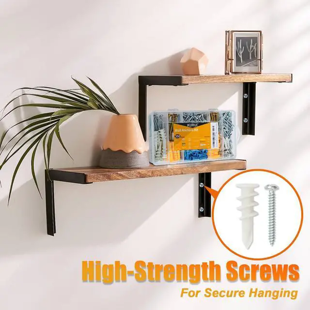 Alt view image 6 of 7 - Drywall Anchors Assortment Kit for Sheetrock Concrete Brick, 350Pcs Wall Anchors and Flat Head Screws, 5 Sizes Picture Hanging Set for Bedroom/Office Wall Art Decor, House Warming Gifts New Home