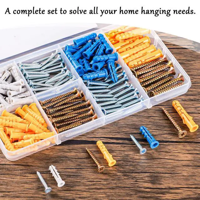 Alt view image 7 of 7 - Wall Anchors Kit for Hanging Wall Art Decor, 160Pcs Drywall Anchors Assortment Kit for Frame Shelf Decorations, Plant Hooks, 80 Screws and 80 Plugs, Picture Hangers for Dry Wall Concrete Brick