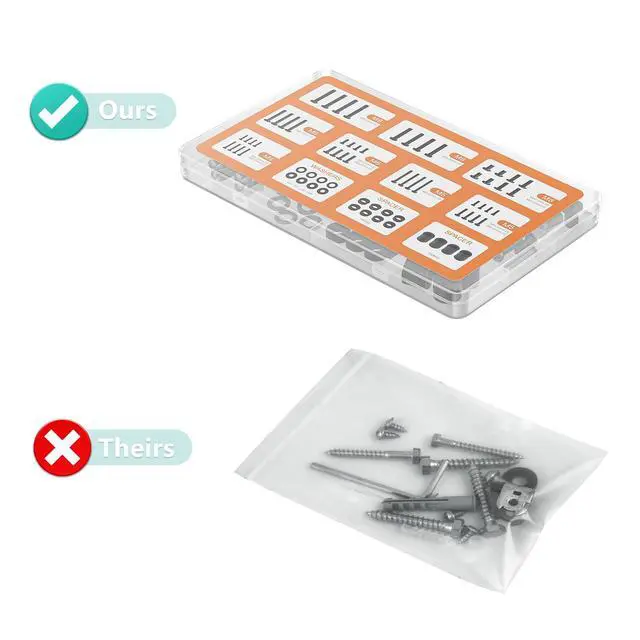 Alt view image 3 of 7 - Universal TV Mount Hardware Kit, M4,M5,M6,M8 Screws with Box, Black | Replacement Screws, Washers, Spacers Fits TVs/ Monitors Up To 80" Universal Kit For VESA Mounting