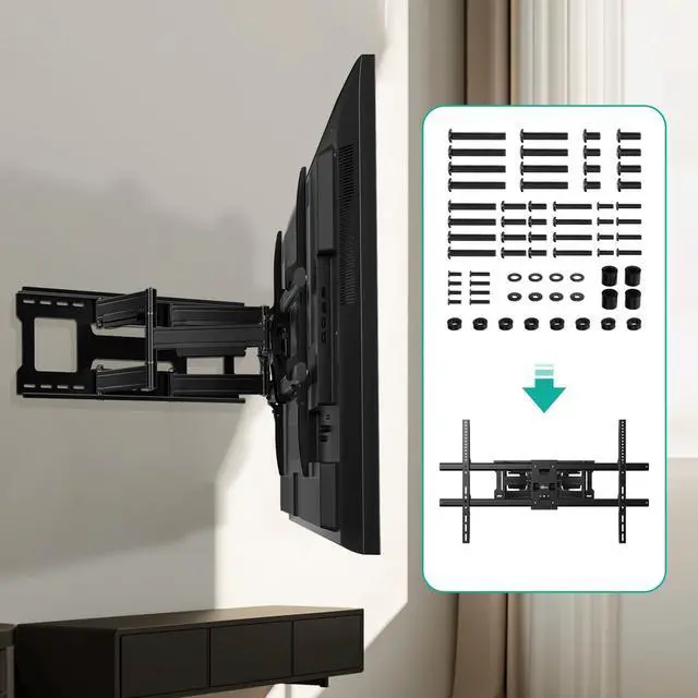 Alt view image 4 of 7 - Universal TV Mount Hardware Kit, M4,M5,M6,M8 Screws with Box, Black | Replacement Screws, Washers, Spacers Fits TVs/ Monitors Up To 80" Universal Kit For VESA Mounting