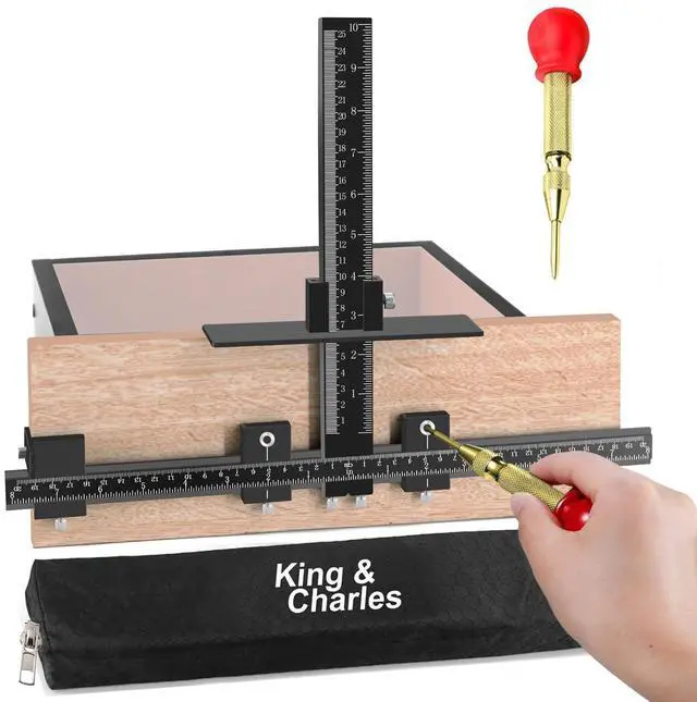 Main image of Cabinet Hardware Jig, Aluminum Alloy Cabinet Handle Jig with Automatic Center Punch, Avoid Jitter Caused by Direct Drilling, Use for Handles and Pulls on Drawers/Doors.