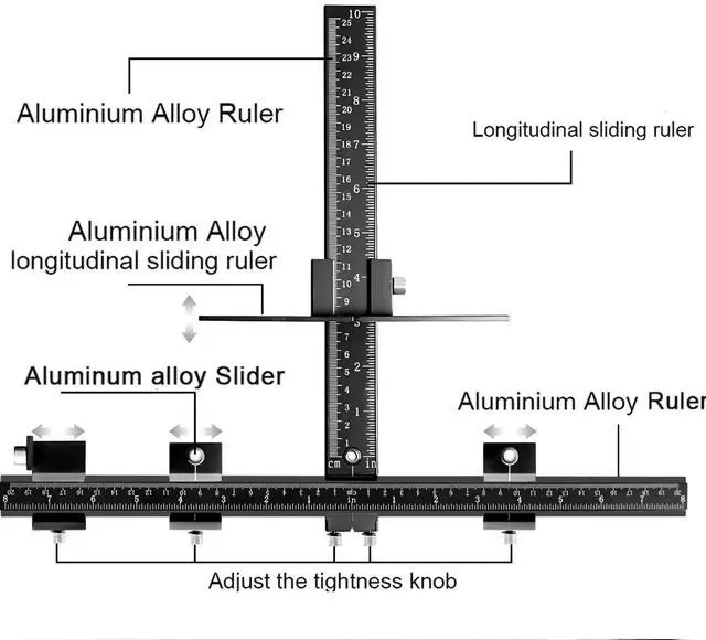 Alt view image 2 of 6 - Cabinet Hardware Jig, Aluminum Alloy Cabinet Handle Jig with Automatic Center Punch, Avoid Jitter Caused by Direct Drilling, Use for Handles and Pulls on Drawers/Doors.