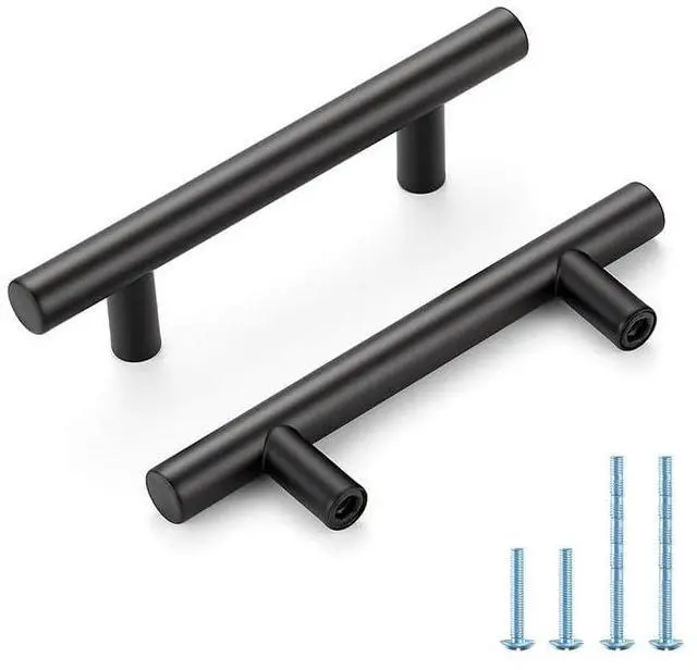 Main image of Black Cabinet Handles 3 Inch Hole Spacing Stainless Steel Drawer Pulls for Cabinets, Dresser, Bathroom 30 Pack