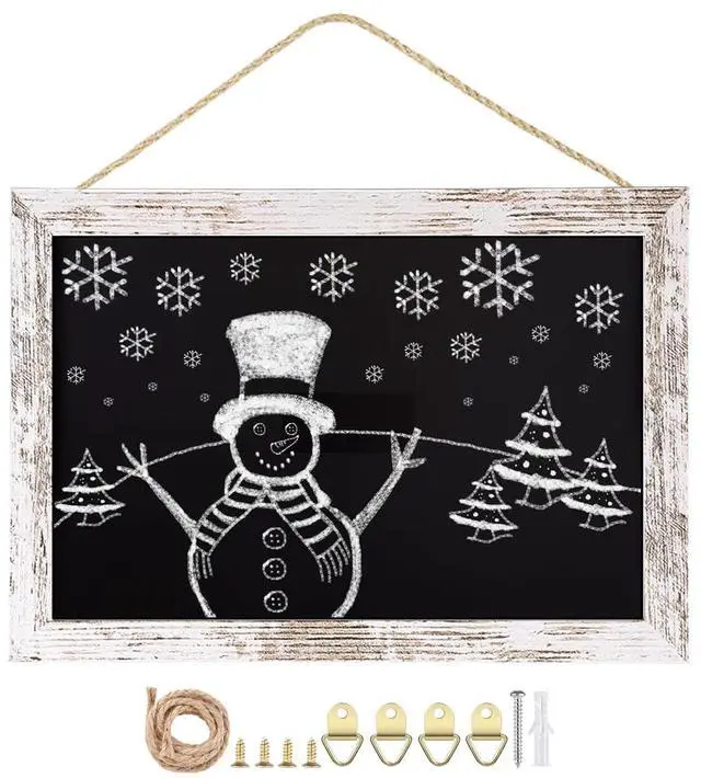 Main image of Magnetic Surface Chalkboard, 8.7" * 12.6", Vintage White Wood FrameWall Black Board to Use at Home, Office, and Restaurant SignChalkboard-WH2232-US