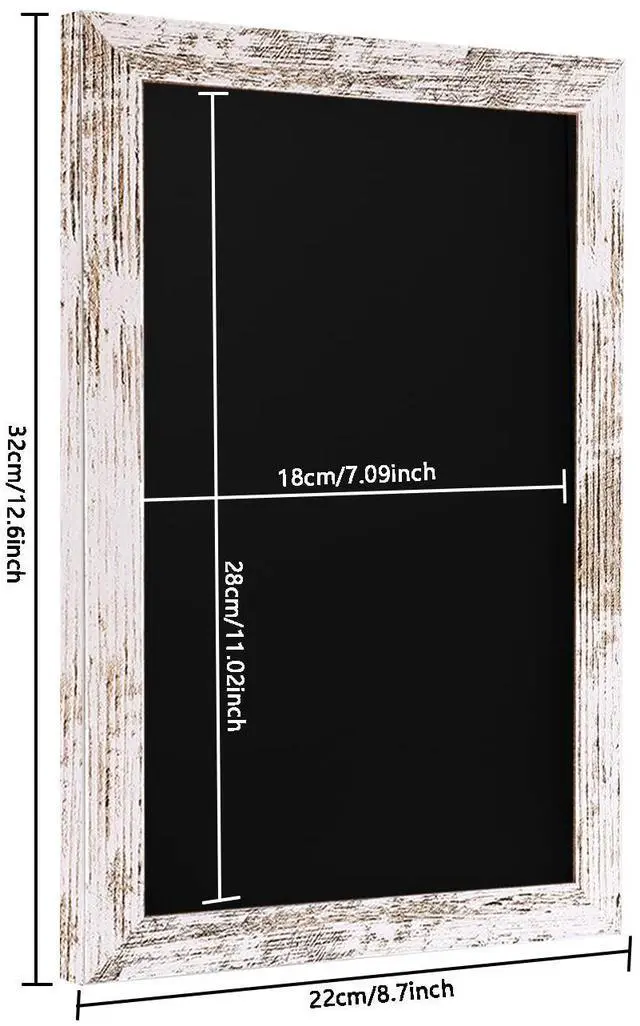 Alt view image 3 of 7 - Magnetic Surface Chalkboard, 8.7" * 12.6", Vintage White Wood FrameWall Black Board to Use at Home, Office, and Restaurant SignChalkboard-WH2232-US