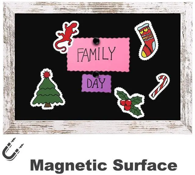 Alt view image 4 of 7 - Magnetic Surface Chalkboard, 8.7" * 12.6", Vintage White Wood FrameWall Black Board to Use at Home, Office, and Restaurant SignChalkboard-WH2232-US