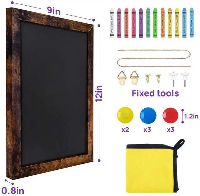 Alt view image 2 of 7 - Magnetic Chalkboard, 9x12 Inches Blackboard for Wall, Black Dry Erase Board for School, Office, Home, Bar and Restaurant Menu