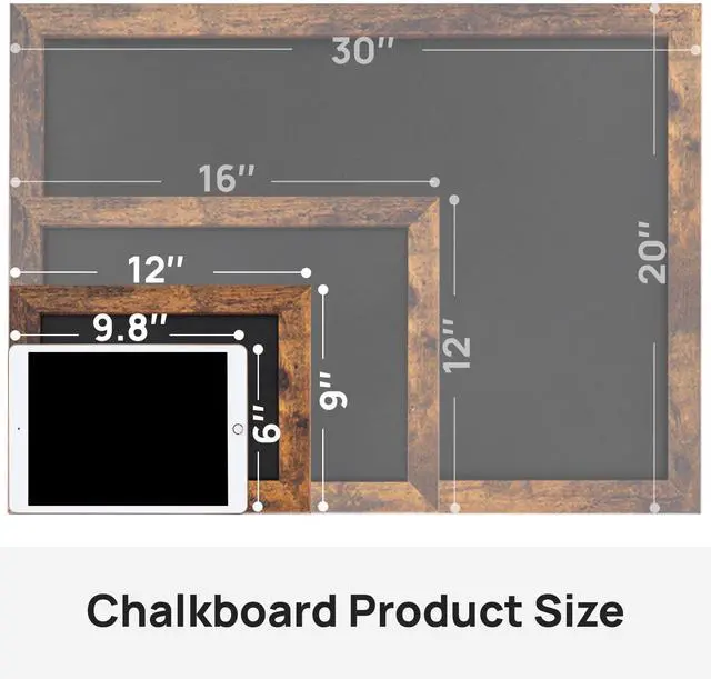 Alt view image 3 of 7 - Magnetic Chalkboard, 9x12 Inches Blackboard for Wall, Black Dry Erase Board for School, Office, Home, Bar and Restaurant Menu