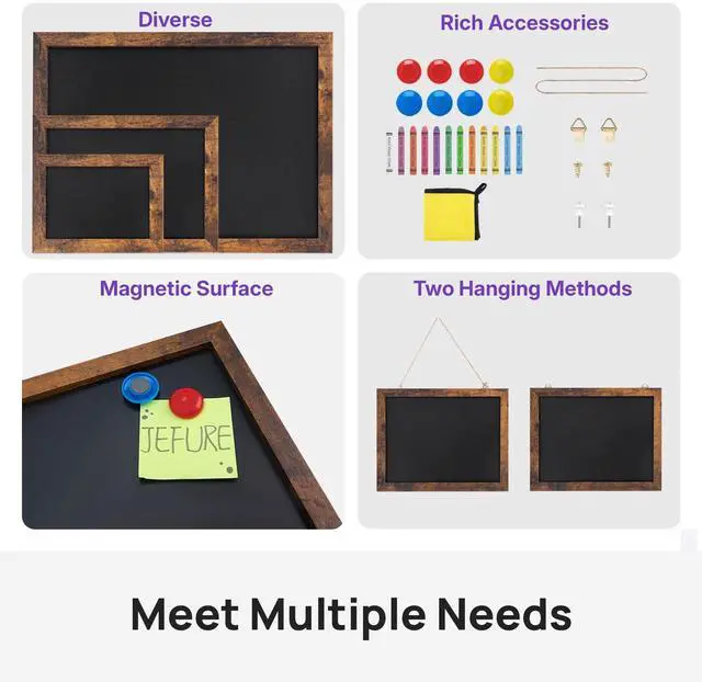 Alt view image 4 of 7 - Magnetic Chalkboard, 9x12 Inches Blackboard for Wall, Black Dry Erase Board for School, Office, Home, Bar and Restaurant Menu