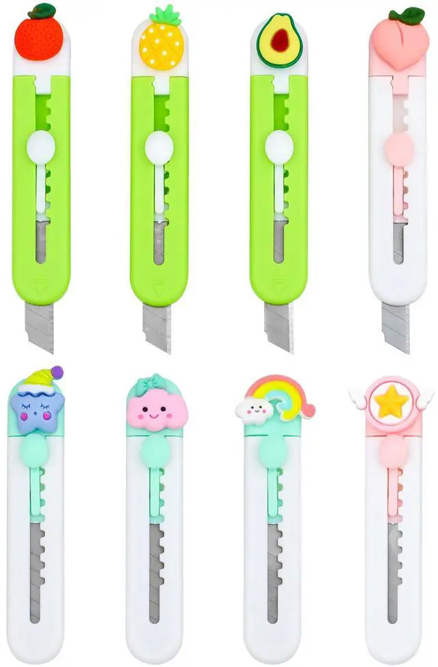 8Pcs Utility Knives, Retractable Sharp Cartons Cardboard Cutters Razor ...