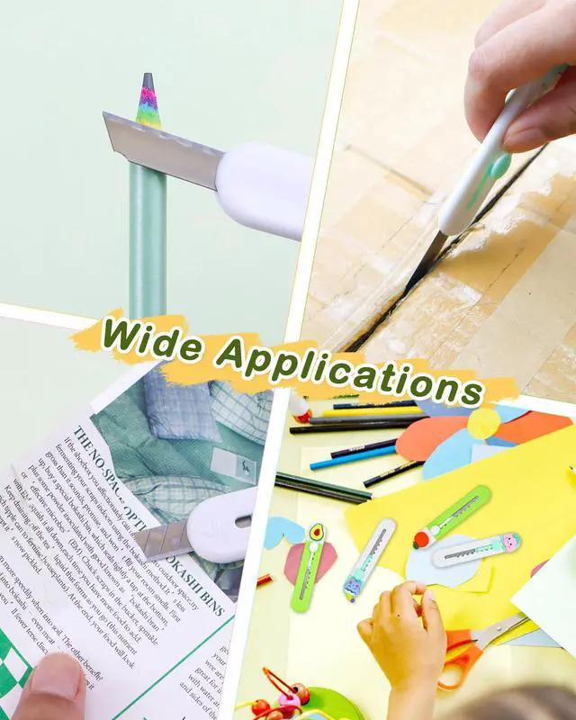 8Pcs Utility Knives, Retractable Sharp Cartons Cardboard Cutters Razor ...