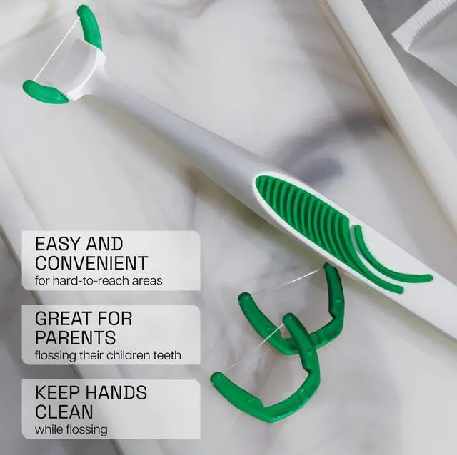 Alt view image 6 of 7 - Ultraclean Access Flosser Refill Heads, Mint, Plaque Remover for Teeth, Shred Resistant, for Hard to Reach Areas, Oral Care, PFAS Free, for Adults & Kids, 1 Pack, 28 Count
