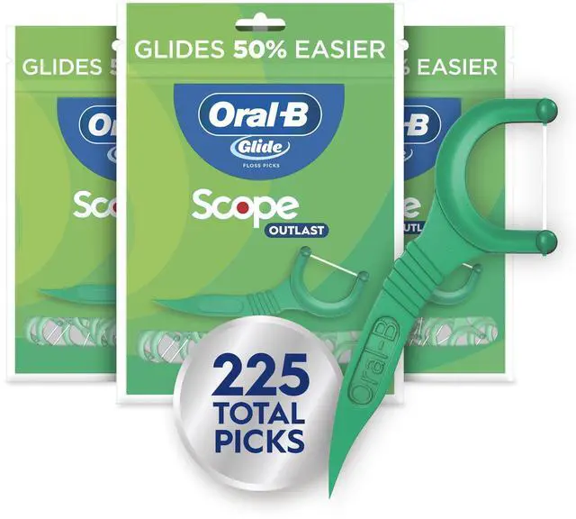 Main image of Glide Mint Dental Floss Picks with Long Lasting Scope Flavor, 3 Pack of 75 Picks (225 Total)