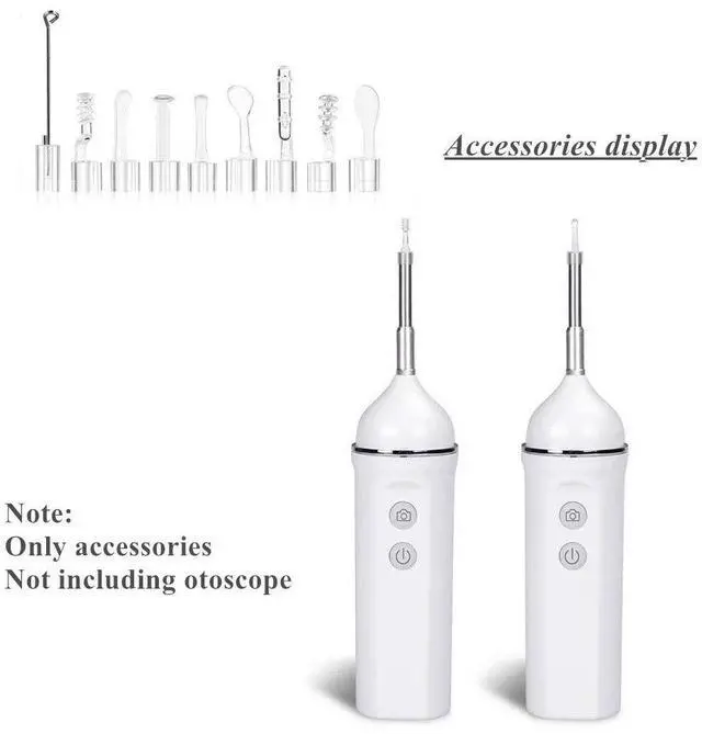 Alt view image 5 of 5 - 9PCS Earpick Spoon, Accessories for 3.5mm Diameter Otoscope - Metal Ear Spoon, Spiral Ear Pick for Adults Children