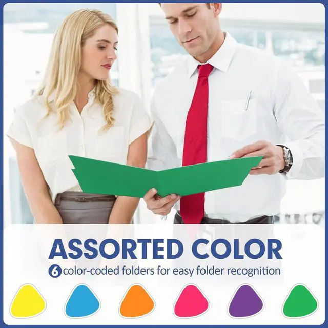 Alt view image 6 of 7 - File Folder, 120 Pack Colored File Folder, 1/3 Cut Tab, Letter Size, Assorted 6 Colors Filing Folder for Office School Business