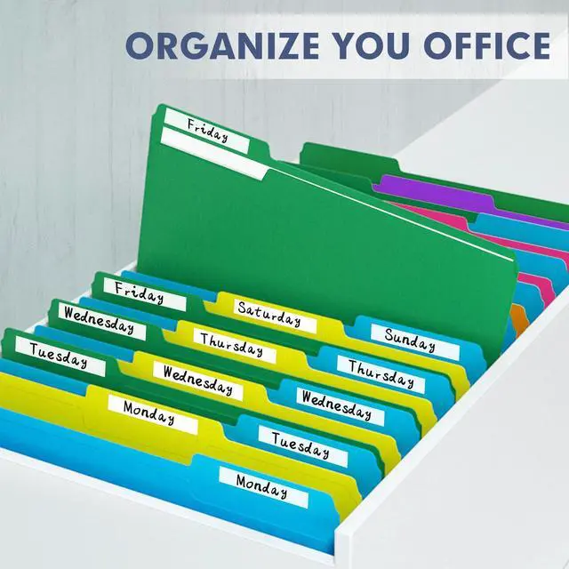 Alt view image 7 of 7 - File Folder, 120 Pack Colored File Folder, 1/3 Cut Tab, Letter Size, Assorted 6 Colors Filing Folder for Office School Business