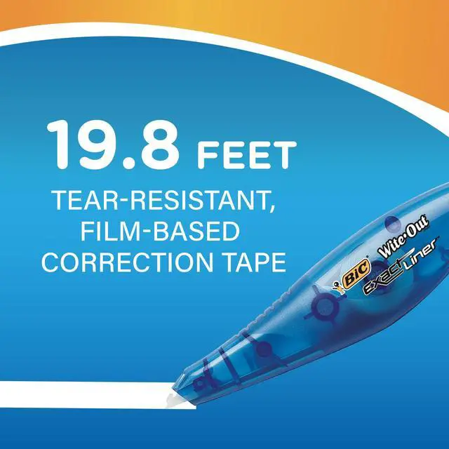 Alt view image 5 of 6 - Wite-Out Brand Exact Liner Correction Tape, 19.8 Feet, 2-Count Pack of white Correction Tape, Fast, Clean and Easy to Use Tear-Resistant Tape Office or School Supplies