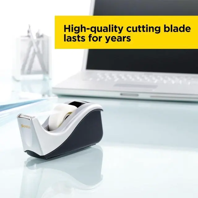 Alt view image 4 of 7 - Desktop Tape Dispenser, Silvertech Two-Tone (C60-ST)