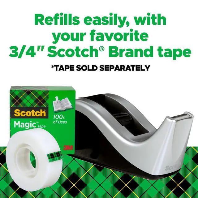 Alt view image 6 of 7 - Desktop Tape Dispenser, Silvertech Two-Tone (C60-ST)