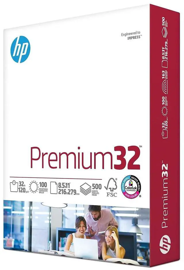Main image of HP Paper Printer | 8.5 x 11 Paper | Premium 32 lb | 1 Ream - 500 Sheets | 100 Bright | Made in USA - FSC Certified | 113100R