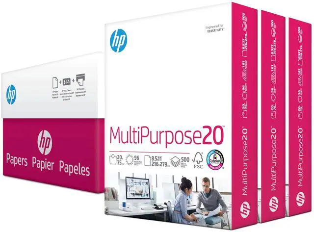 Main image of HP Printer Paper | 8.5 x 11 Paper | MultiPurpose 20 lb | 3 Ream Case - 1500 Sheets | 96 Bright | Made in USA - FSC Certified | 112530C
