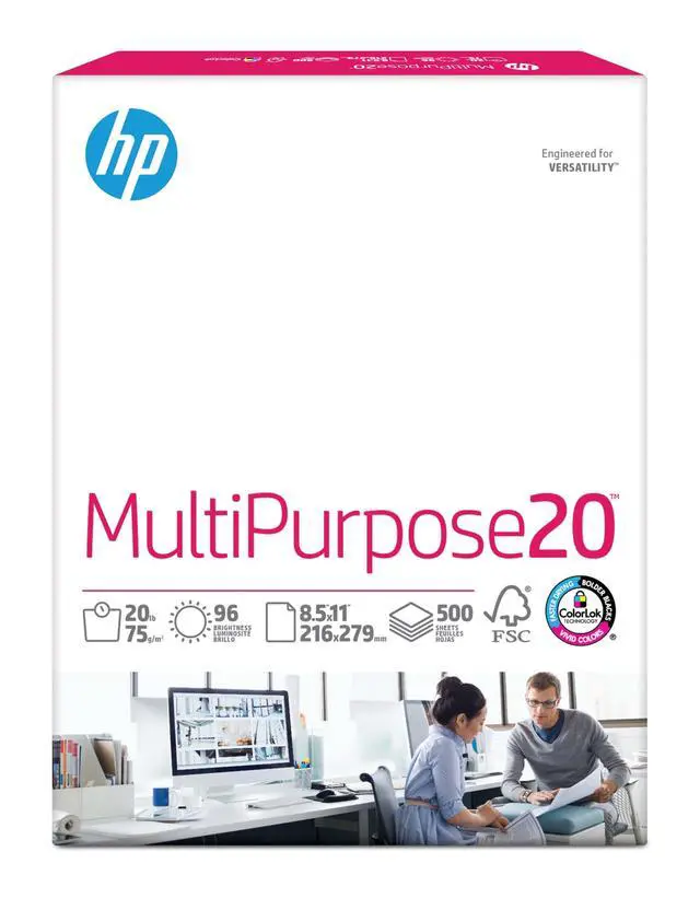 Alt view image 4 of 6 - HP Printer Paper | 8.5 x 11 Paper | MultiPurpose 20 lb | 3 Ream Case - 1500 Sheets | 96 Bright | Made in USA - FSC Certified | 112530C