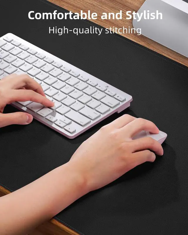 Alt view image 3 of 7 - Leather Desk Pad Protector, Mouse Pad, Office Desk Mat, Non-Slip PU Leather Desk Blotter, Laptop Desk Pad, Waterproof Desk Writing Pad for Office and Home (Black, 31.5" x 15.7")