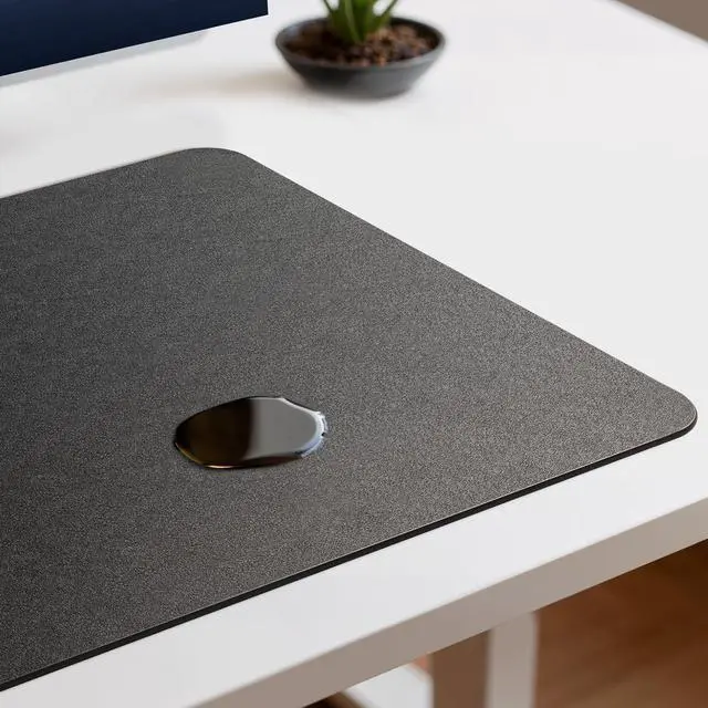 Alt view image 6 of 6 - Leather Desk Pad Mat, Non-Slip Desk Blotter Pad - Desk Protector for Office, Home, Lap Desk, Laptop, and Desktop