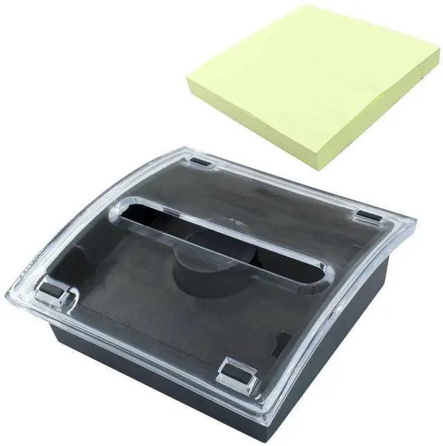 Main image of 1 Pcs Pop Up Note Dispenser Sticky Notes Holder Black Base Clear Top Sticky Pad Holder for School Office Home Store/Desk Users