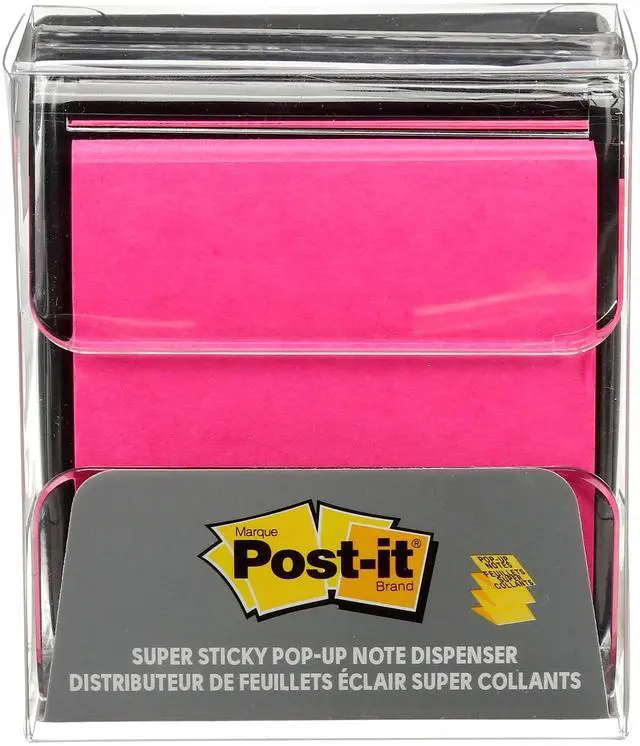 Alt view image 5 of 6 - Pop-up Notes Dispenser, 3x3 in, Black Base Clear Top, Pack Includes a 45-Sheet Pad (WD-330-BK) (Pack of 6)